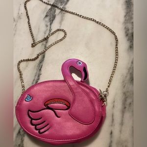 Pink flamingo purse crossbody bag